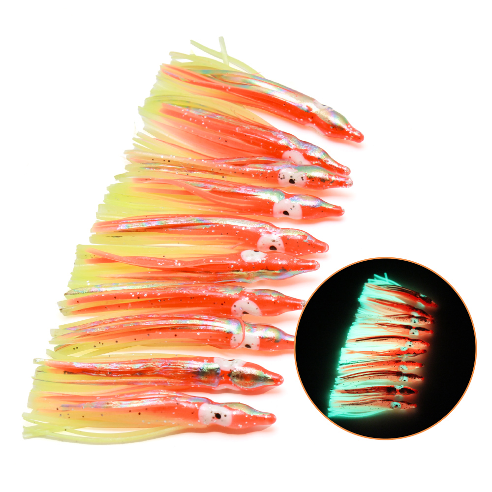 10 Pcs Soft Light Octopus Squi - Fishing Lure Buzzbait 评论和价格