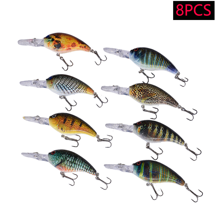 8pcs Jerkbait Minnow ABS Hard  - Fishing Lure Crankbait 评论和价格