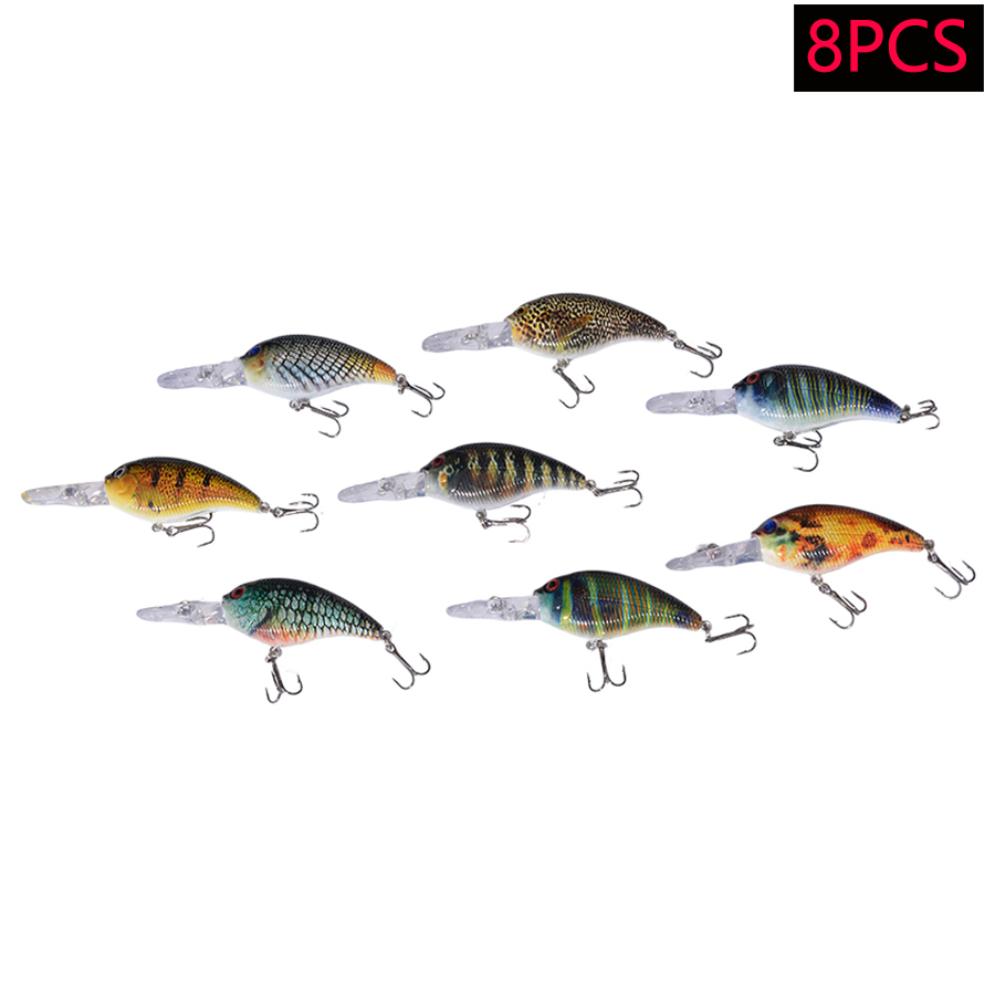 8pcs Jerkbait Minnow ABS Hard  - Fishing Lure Crankbait 评论和价格
