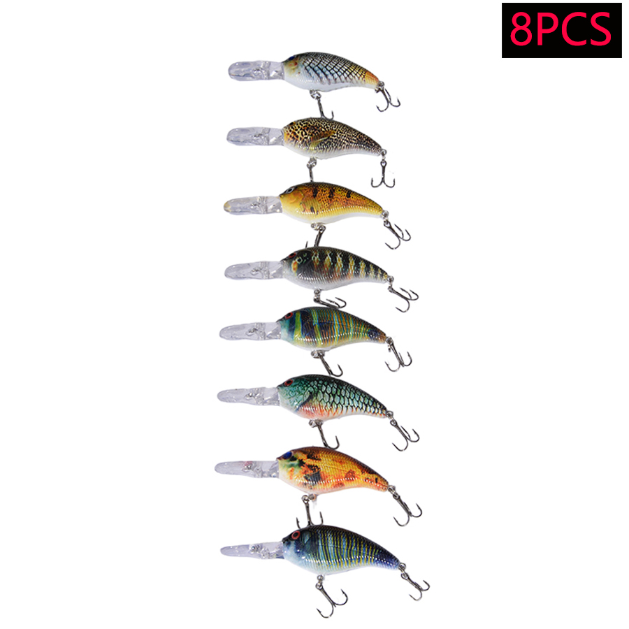 8pcs Jerkbait Minnow ABS Hard  - Fishing Lure Crankbait 评论和价格