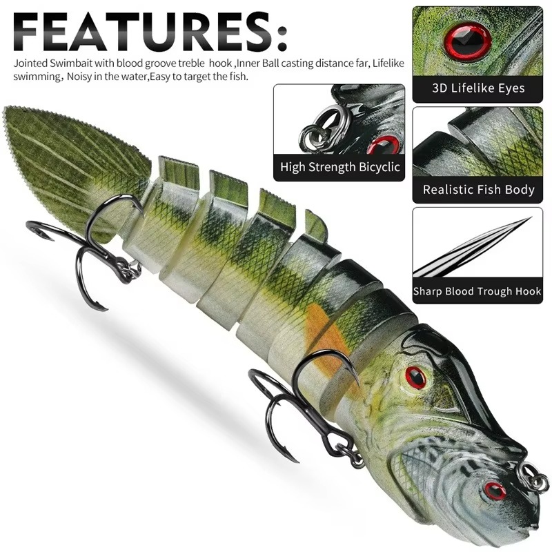 8-Joint Lifelike Lure 8-Segmen - Fishing Lure Soft Plastic 评论和价格